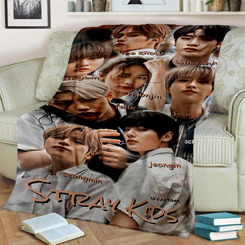 3D Kpop Stray Kids Корейское одеяло с певицей, мягкое одеяло для дома, спальни, кровати, дивана, пикника, путешествия, офиса, чехол для отдыха, детское одеяло