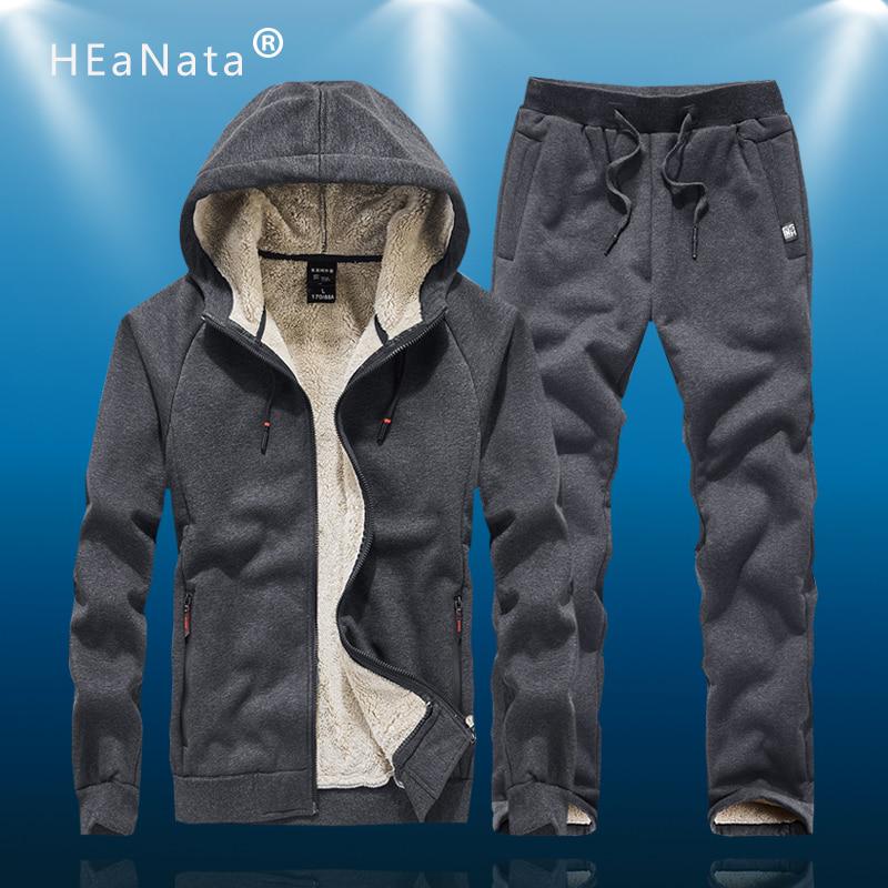 Зимний кашемировый теплый утолщенный свободный спортивный костюм из двух частей с капюшоном, спортивный костюм, комплекты для мужчин, спортивная одежда