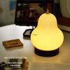 Vintage French Cream Pear Table Lamp: Portable Touch Night Light for Bedroom, Study, and Living Room with Charging Feature.