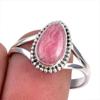 Natural Rhodochrosite Gemstone 925 Solid Sterling Silver Jewelry Ring S.10 N3U67