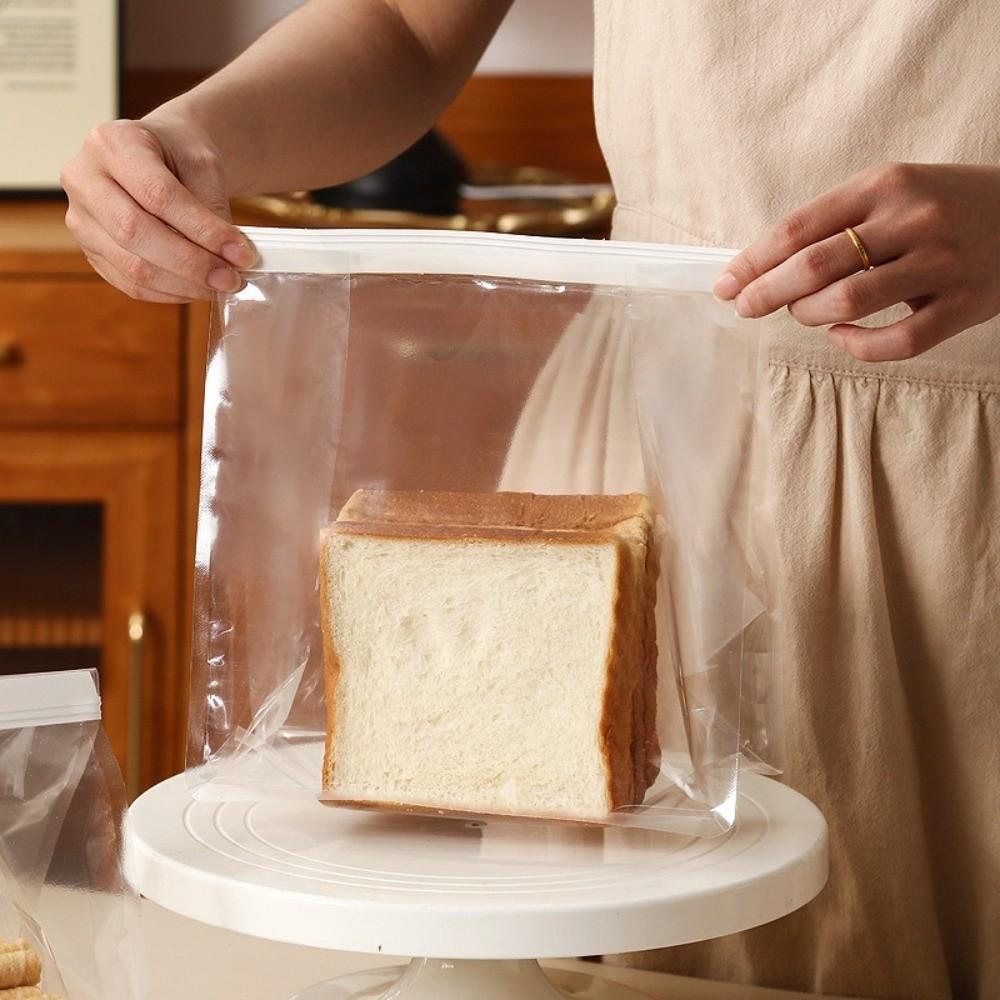 50pcs Transparent Toast Bags Twist Tie Sealed Storage Bakery Packaging Bags Food Packaging Self-Sealed Self-Sealed Pouch Bakery