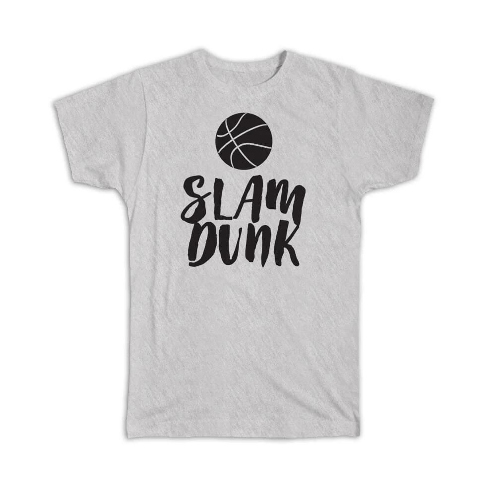 Gift T-Shirt : Basketball Slam Dunk Player Sport Lover Black And White Art Print
