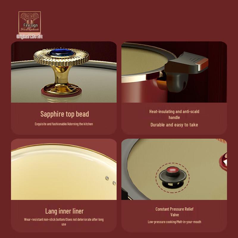 Эмалированная кастрюля для супа с микро-давлением Huoxiang Sapphire