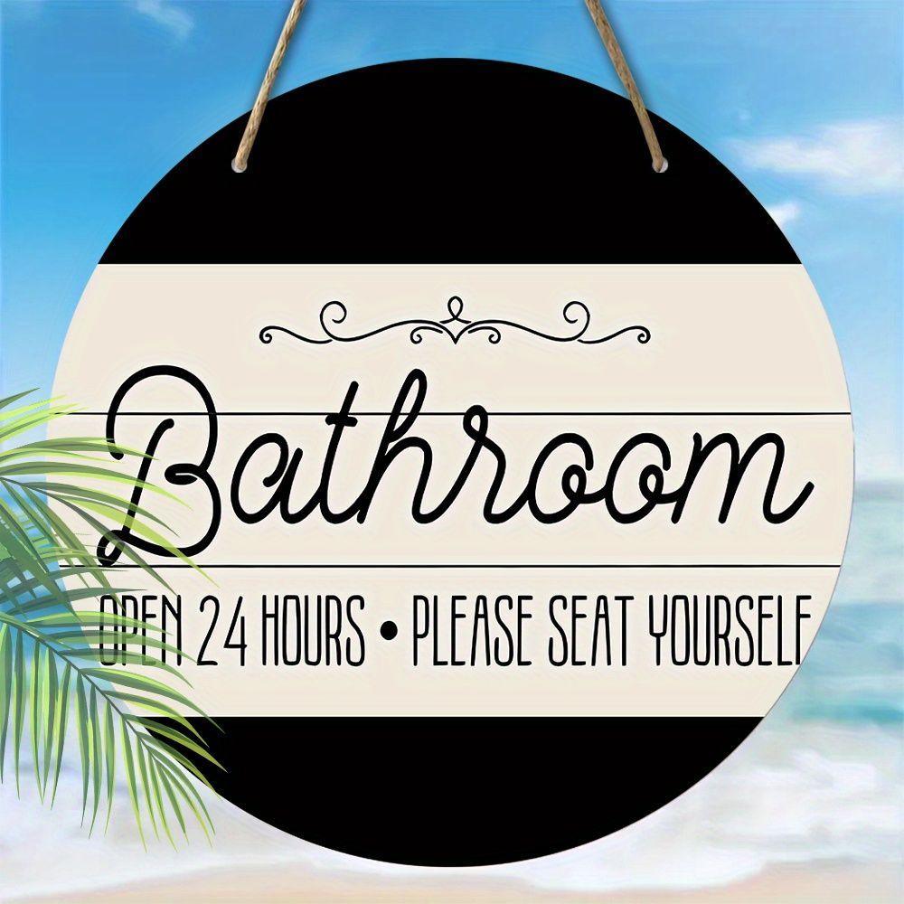 Деревянные подвесные декоративные таблички, украшения для туалета, 2D плоские подвески, рисунок - логотип "Ванная комната", подарок на новоселье для друзей