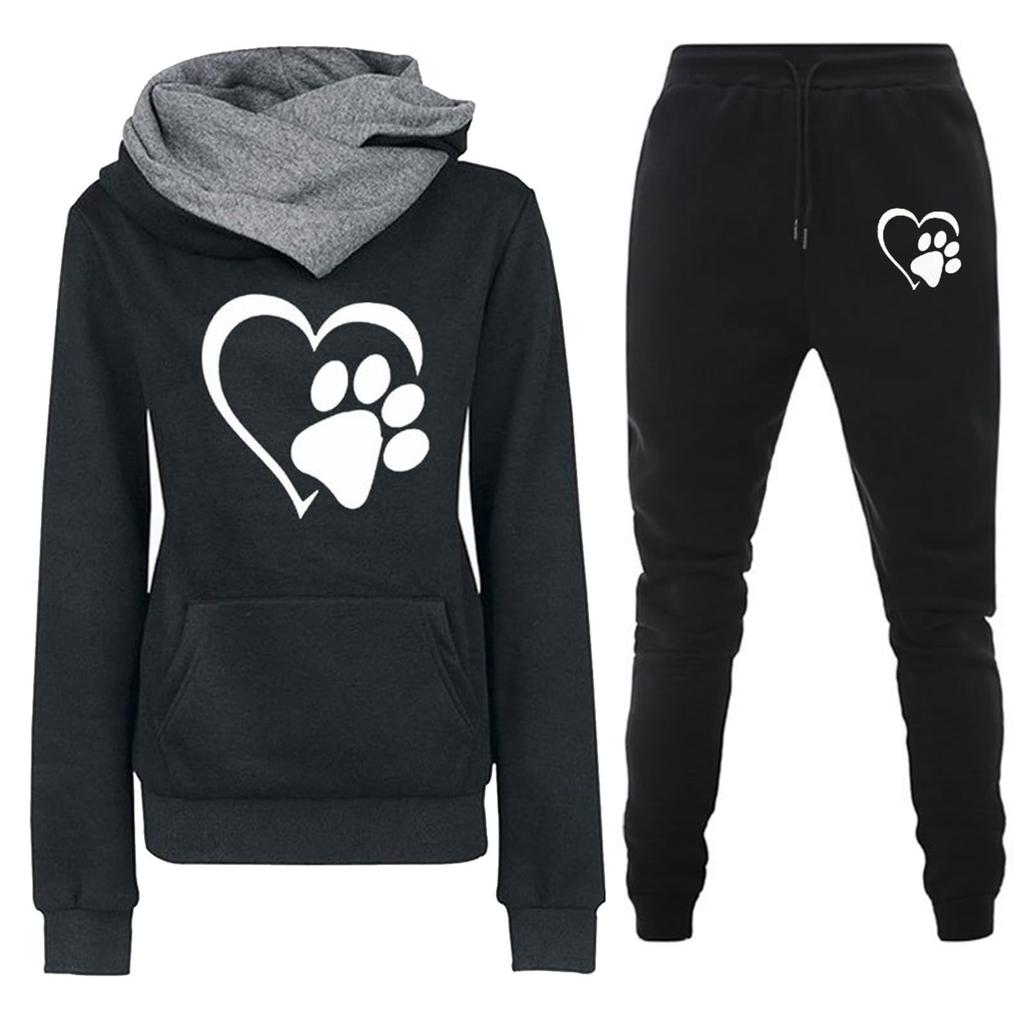 Новый весенне-осенне-зимний повседневный комплект спортивной одежды с женской толстовкой и толстовкой с принтом любовных писем, модный комплект