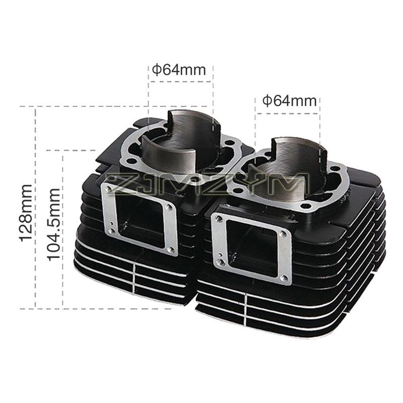 Motorcycle Cylinder Block Piston Assembly Motorcycle Engine Parts Suitable For Yamaha RD350 1973 1974 1975 Cylinder Kit 64mm