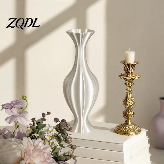 Contemporary Vases for Courtyard 3D Printed Artistic Vase, Modern Decorative Flower Minimalist Container, Vessels Fresh Bouquets Floral Arrangement