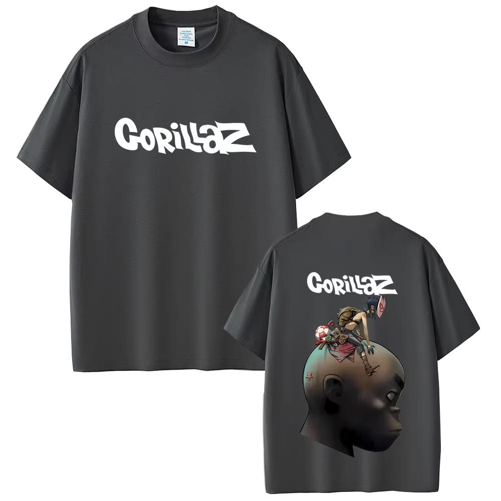 Рок-группа Gorillaz Графические футболки Мужские Женские Панк Оверсайз Уличная одежда Мужские Ретро Готические Футболки с коротким рукавом