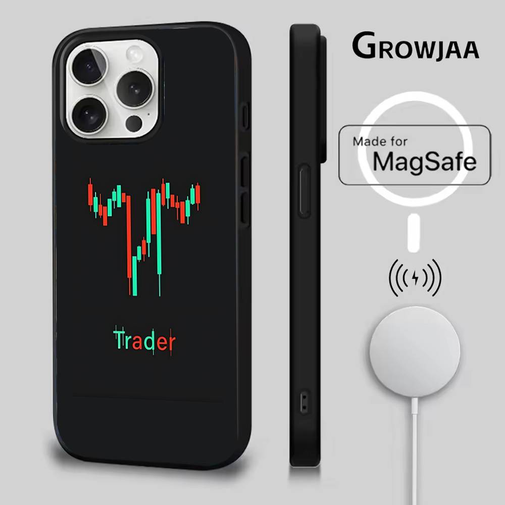 Кейс для Day Trader Day Trading Forex для iPhone 17,16,15,14,13,12,11,Pro,Max,Plus,Mini,SE4,E Магнитный Magsafe Беспроводная Зарядка