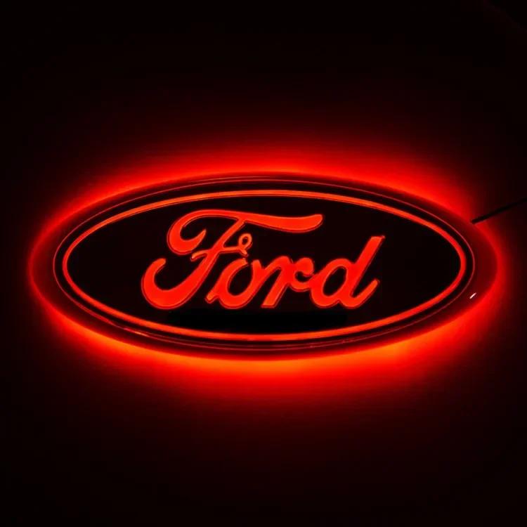 Car Sticker 2026 LED Light Logo Sticker for Ford Explorer F150 F250 Focus Mondeo Front Badge Tail Decals Car Styling Rear Emblem