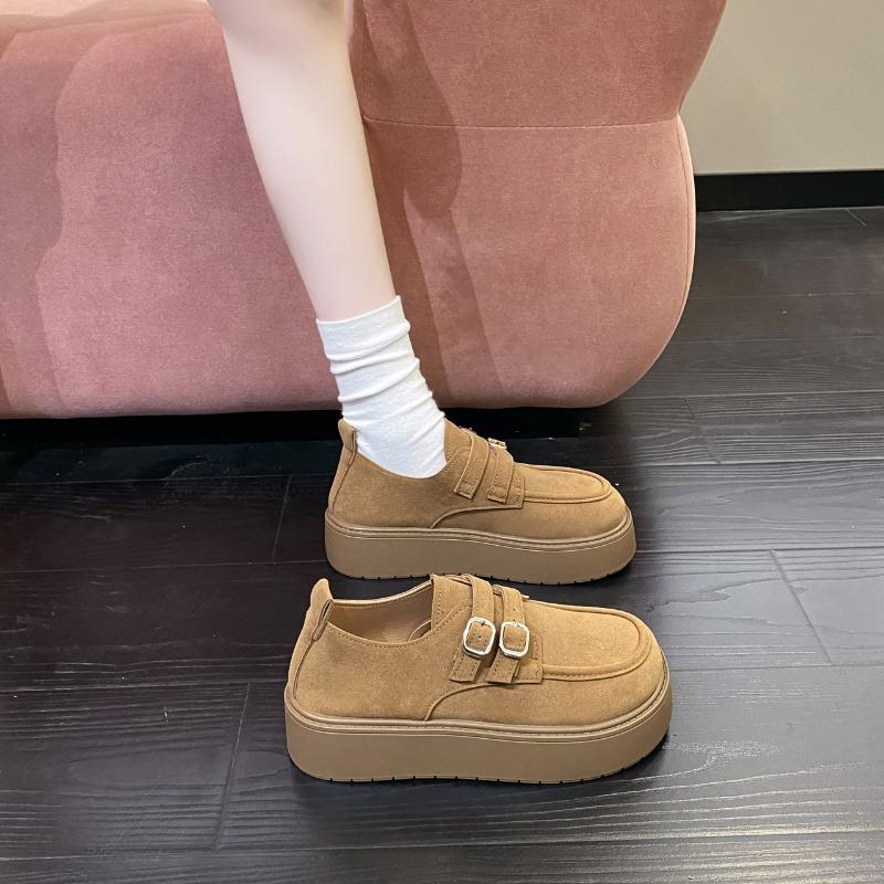 Женские туфли на платформе, весенние новые, в стиле ретро, универсальные, повседневные, с одним ремешком, Boken Doudou