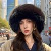 Autumn Winter Thick Warm Women Fashion Cap Simple Fur Hat Brimless Plush Fluffy Skiing Riding Fisherman Imitation Mink Fur Ladies Mongolia Cap Hats