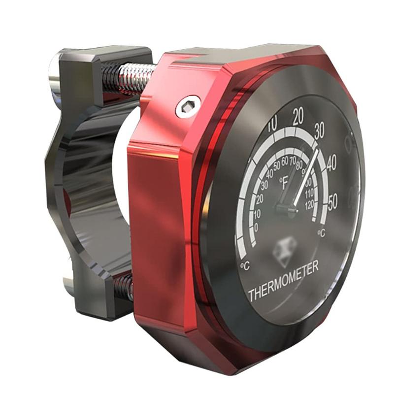 1Pcs 7/8" 1" Motorcycle Motorbike Bicycle Aluminum Alloy Luminous Handlebar Mount Clock Watch Thermometer Gauge
