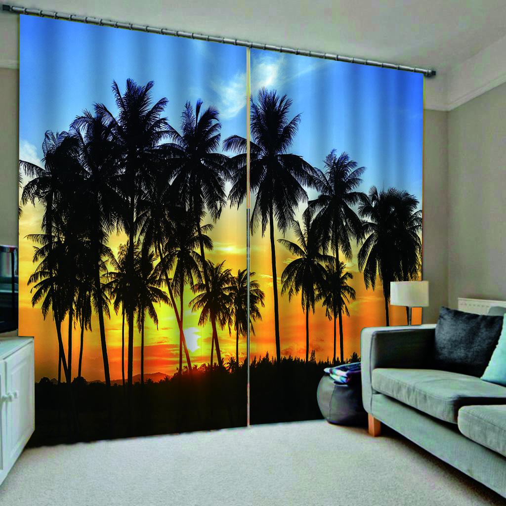 Природа Senery закат пляж небо море океан занавески для окон жалюзи для гостиной детская спальня ванная комната кухня дверь домашний декор2 шт