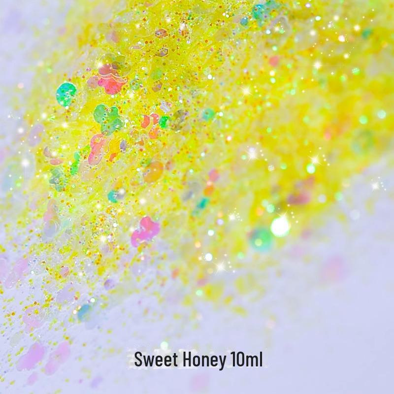 Dreamy Summer Glitter Mix: Hexagonal Sequins, Laser, and Fine Glitter In DIY Hemp Material.