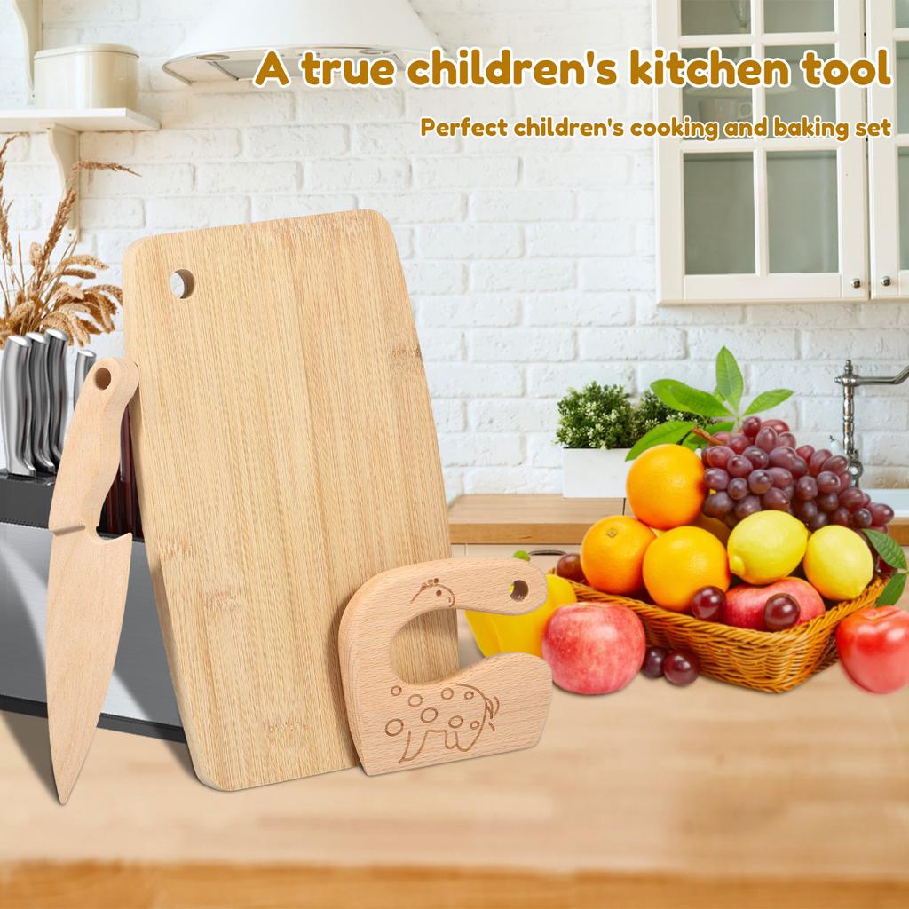 4/1pc Dough Rolling Tool Kid Cooking Set Montessori Kitchen Tool Cutter Bamboo Chopping Board Dumpling Wrapper Dough Rolling Pin