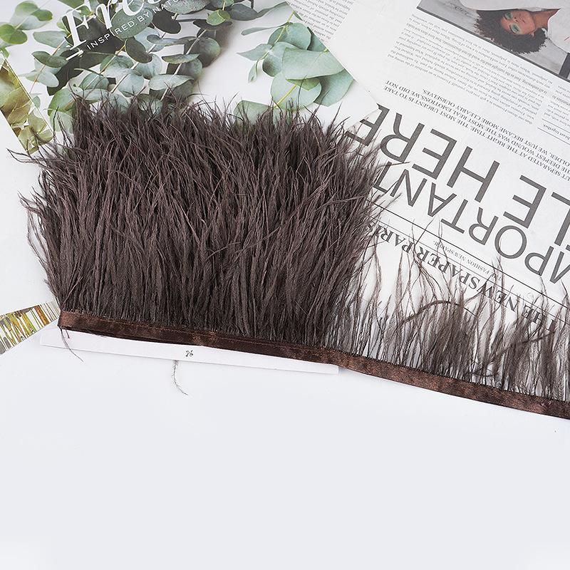 8-10Cm Ostrich Feather Wedding Dress Diy Performance Clothing Accessories Feather Tassel Including Webbing