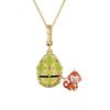Chinese Style Enamel Egg Pendant Necklace Opened Design Zodiac Pendant Necklace  For Women
