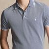 Polo Ralph Lauren SS24 Поло с вышитым логотипом в полоску, приталенное, с коротким рукавом, мужские топы, потертое, темно-синее MNPOKNI1N822942-410
