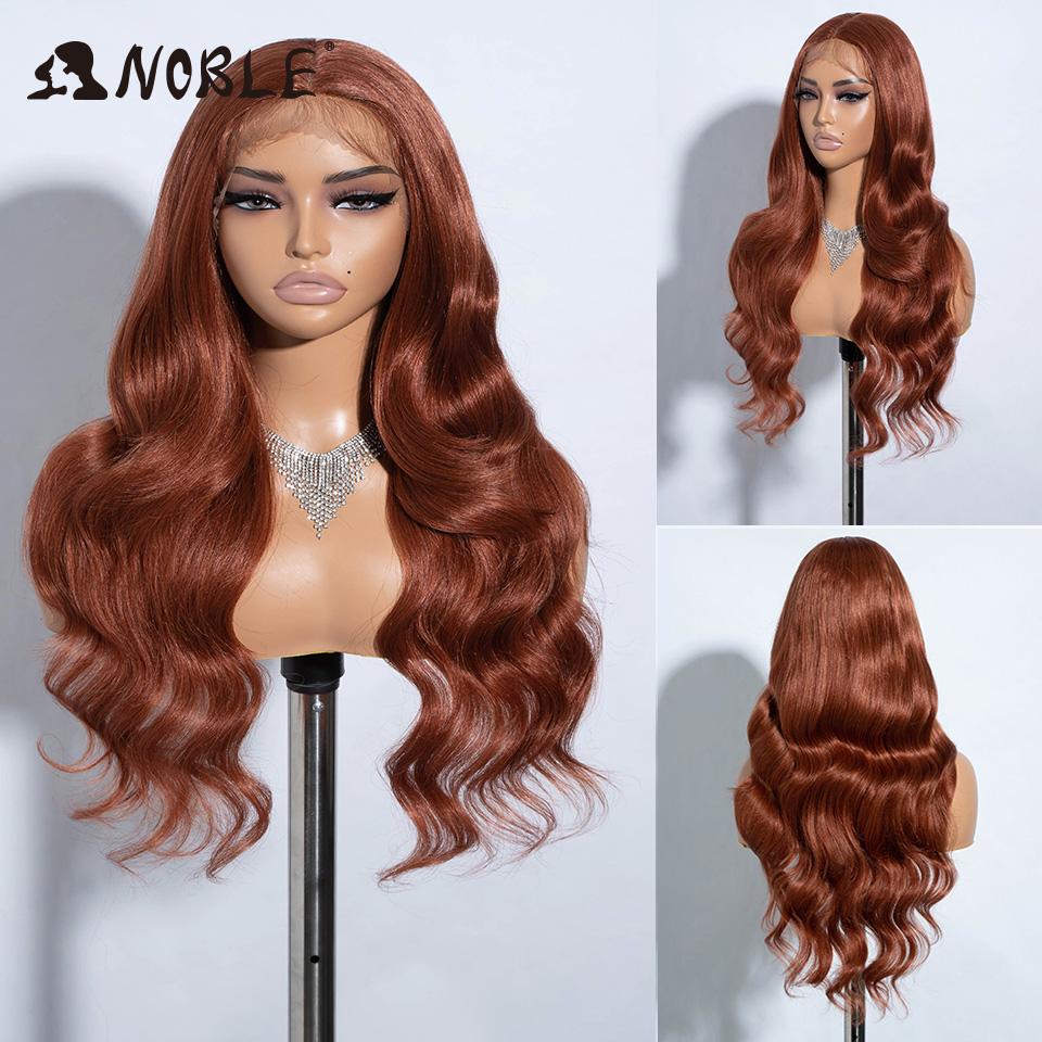 Noble Synthetic Lace Front Wig 28 Inch Highlight Honey Brown Body Wave Wig Cosplay Wigs For Women Lace Wig Lace Wig Synthetic