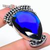 London Blue Topaz Gemstone Handmade 925 Sterling Silver Gift Pendant 2.60" A3A22