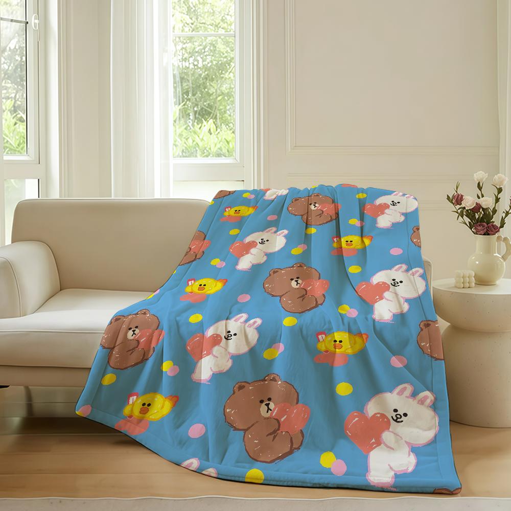 Fashion Cute L-LINE F-Friends Cartoon Blanket Warm Soft Suitable For Bedroom Sofa Bed Living Room Office Travel Camping Gifts