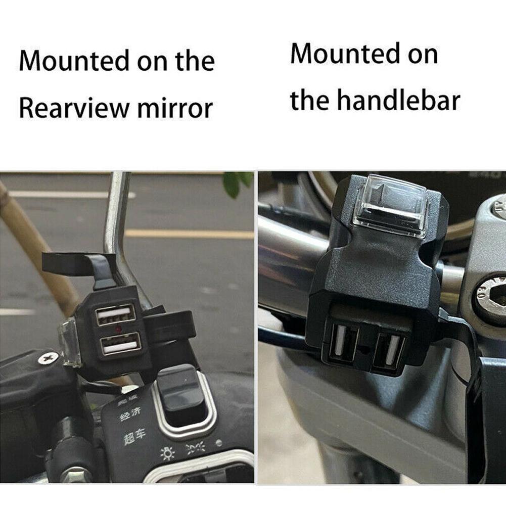 Двойной USB адаптер питания Водонепроницаемая мотоциклетная розетка Защита от перегрузки Адаптер зарядки для мотоцикла Мотоциклетные аксессуары