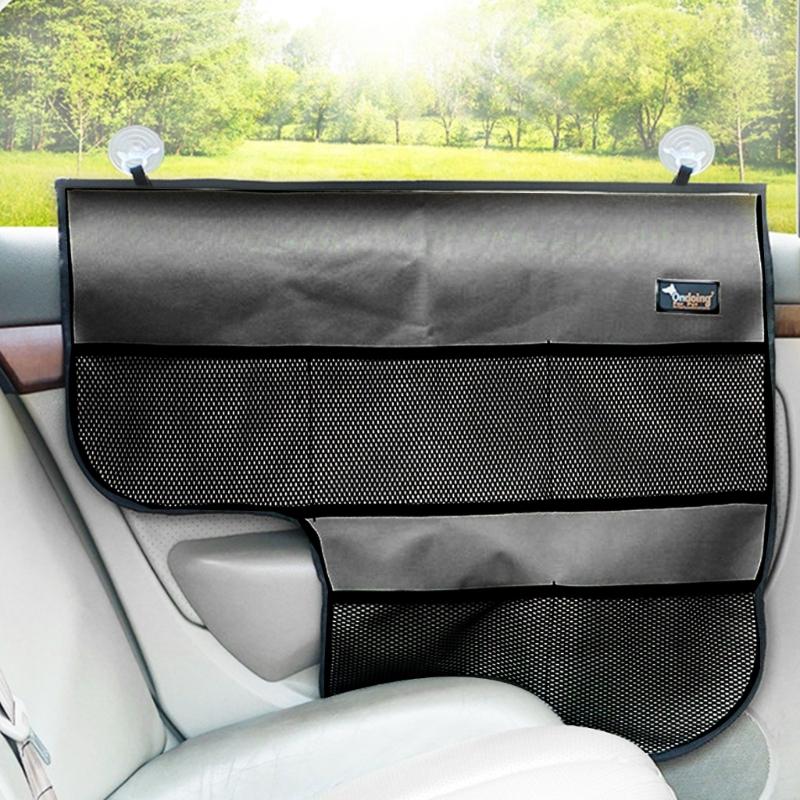 Vehicle Interior Panel with Mesh Pocket Dog Car Door Windows Mat Car Door Cover