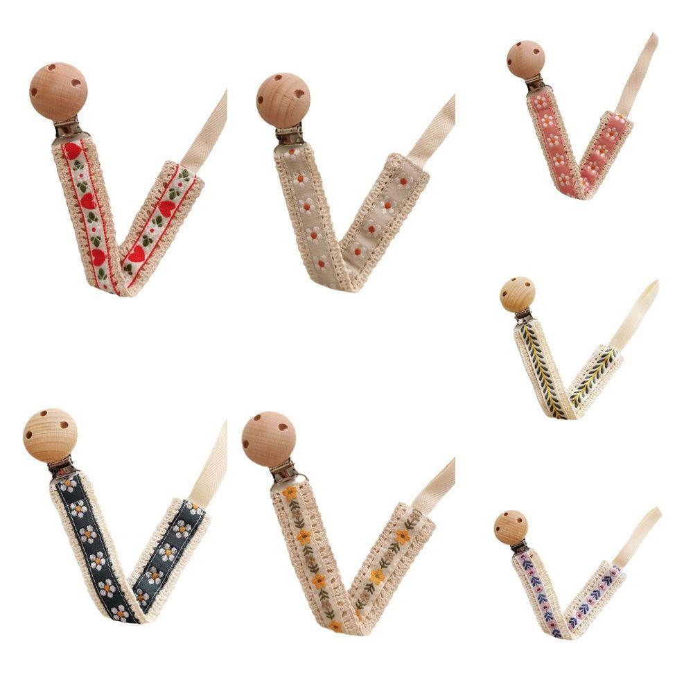 Wooden Clip Soother Holder Ethnic Style Nipple Holder Clips Cute Baby Cloth Pacifier Chain  Baby