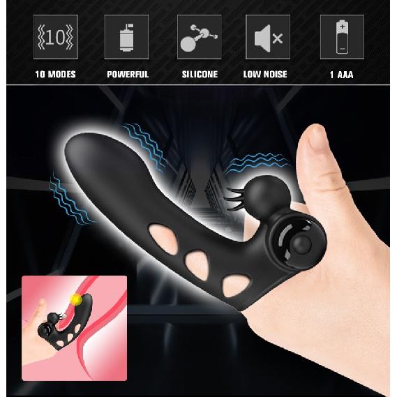 Силиконовый вибратор с рукавом для пальцев для женщин, 10 режимов, вибрирующий Стимулятор точки G, клитора и ануса, секс-игрушки для взрослых, секс-игрушки для влюбленных пар