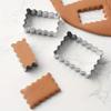6Pcs Wave Lace Edge Biscuit Mold Rectangle/Square Cookie Cutter Blessing Frame Biscuit Mold Pastry
