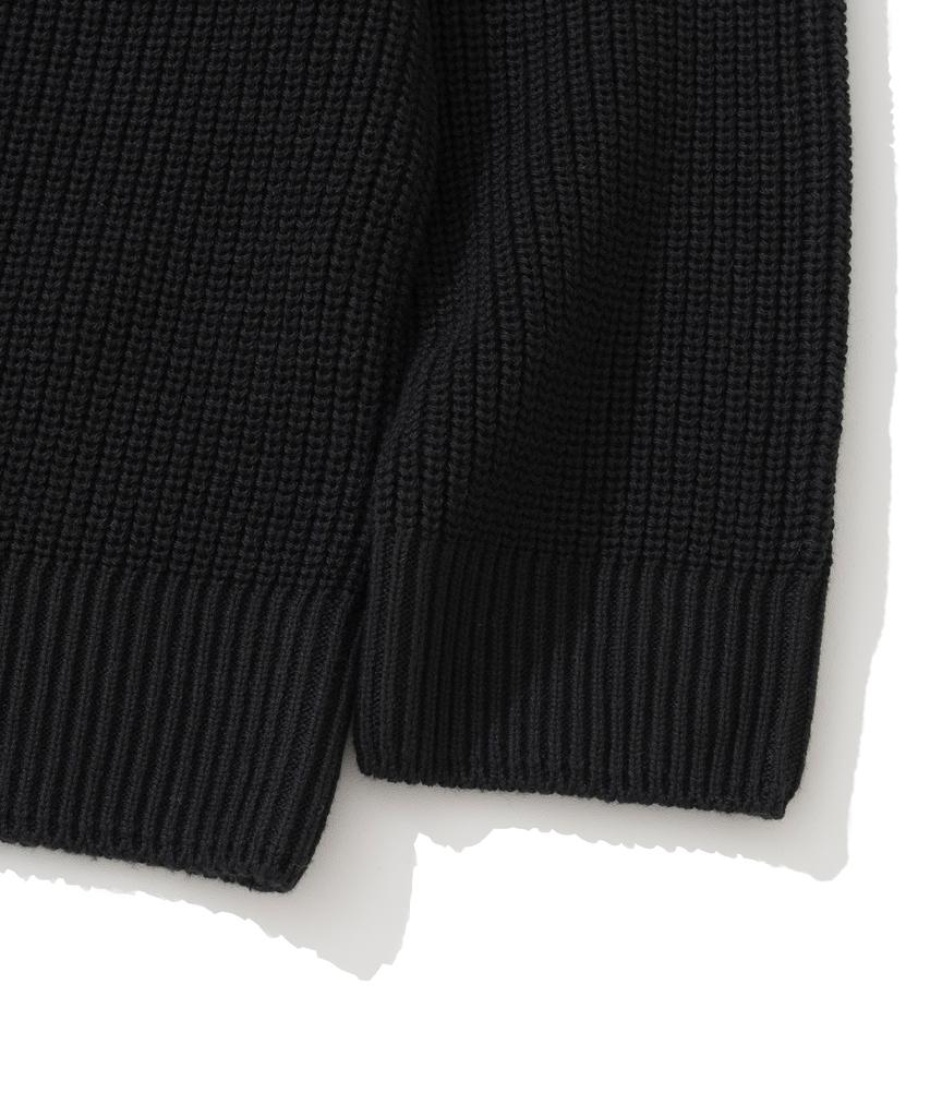 KNITTED [Nitied X Fashion Planet] Cotton Waffle Round Knit Black