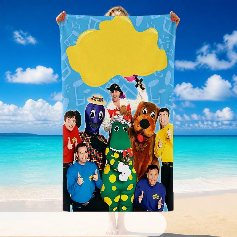 Quick Dry Beach Towel Wiggles Pattern, Lightweight Absorbent Towel for Pool Beach Vacation Use