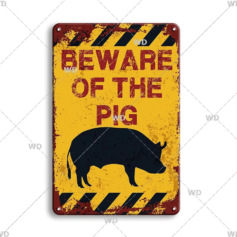 Предупреждение Опасность Металлические Знаки Остерегайтесь Животных Постер с Котом Винтажная Настенная Табличка Металлическая Тарелка Паб Бар Дом Живопись Декор для Мужской Пещеры