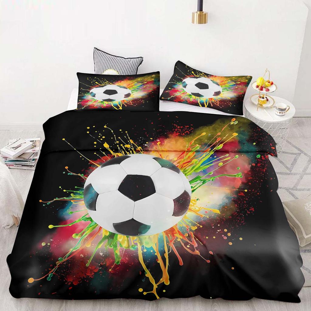Футбольный комплект пододеяльника Одеяло Постельное белье 3D Детский постельный комплект 3 предмета 1 Пододеяльник Кинг-сайз