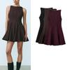 Fall and Winter New Women's Clothing Wide Sleeveless Boat Neck Short Mini Dress 3067230 3067310