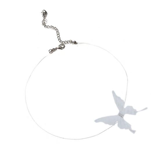 Ожерелье-чокер в виде бабочки, бохо, невидимая цепочка, бабочка, фея, чокер, прозрачная леска, ожерелье для женщин и женщин