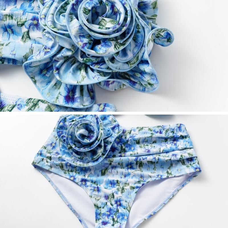 1011 European and American new flower decoration or hollow one-piece swimsuit women's wrap skirt