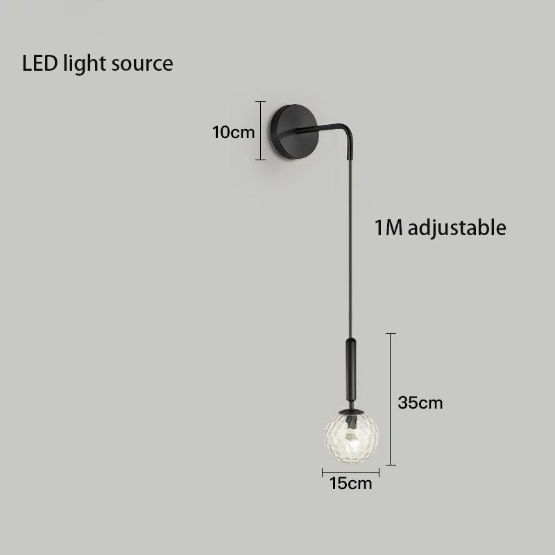 Светодиодный стеклянный настенный светильник Nordic, прикроватный светильник для спальни, декоративная лампа для гостиной, современная лампа для отеля, креативный роскошный настенный светильник, золото