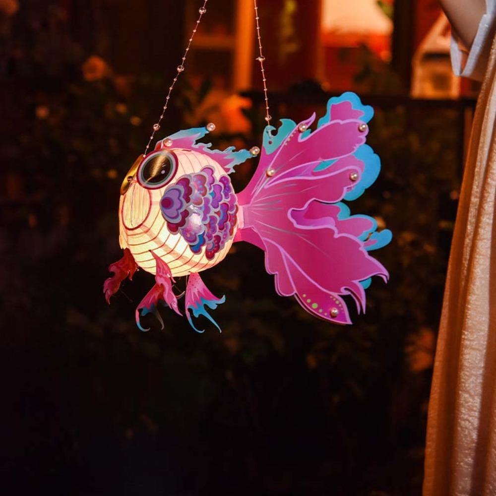 Китайский стиль Фонарь к Празднику середины осени Ручной Фонарь в виде рыбки кои Ручной работы Подарок