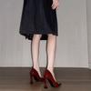 2025 New Red Elegant Soft Sole Small High Heels Women's Dopamine Comfortable Shallow Mouth Pointed Single Shoes
