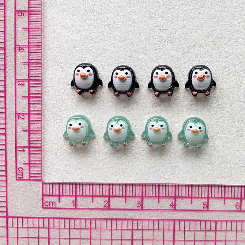 100pcs Cute 9mm Resin Mini Penguin Series Flat Back Stone Figurines DIY Wedding Scrapbook Accessories