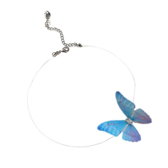 Ожерелье-чокер в виде бабочки, бохо, невидимая цепочка, бабочка, фея, чокер, прозрачная леска, ожерелье для женщин и женщин