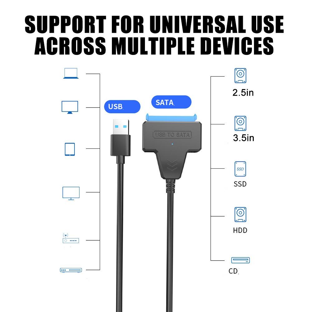 USB 3.0 SATA Кабель-адаптер Удлинитель Компьютерные кабели Разъемы Поддержка 2,5-дюймовых Внешних SSD HDD Жестких дисков USB SATA
