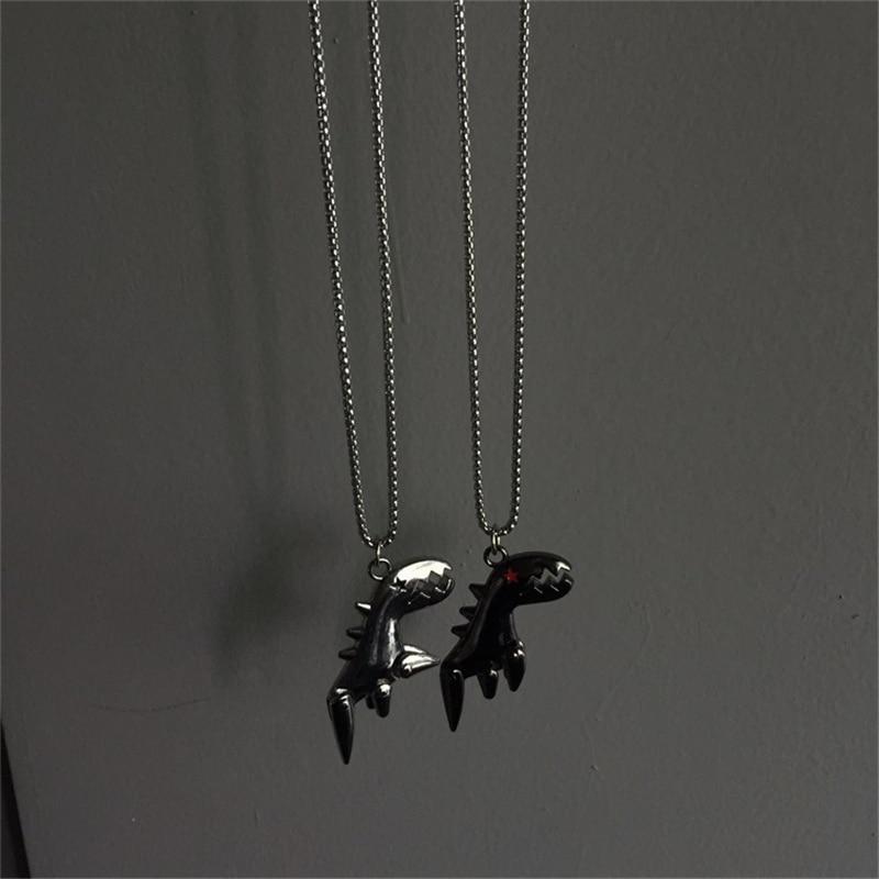 Титановая сталь мультфильм милый медведь темнота динозавр робот ожерелья для мужчин женщин длинная цепочка в стиле панк ретро ювелирные изделия подарок