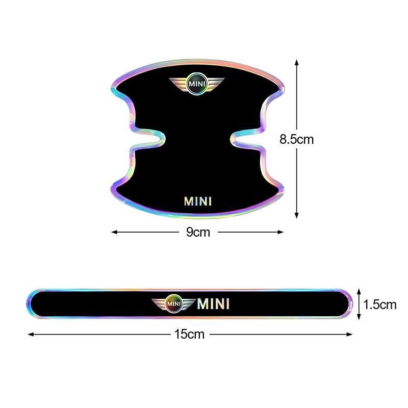 Laser PVC Car Door Handle Bowl Corner Scratch Protective Sticker For BMW Mini Cooper R50 R53 R55 R56 R60 R61 F54 F55 F56 F60 gzpxv22