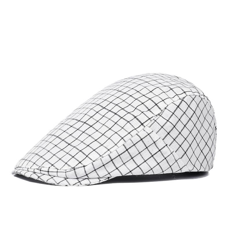 Клетчатый берет для мужчин и женщин с кепкой-ушанкой Весенняя ретро-шляпа с утиным язычком