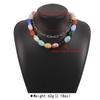2Pcs/Set Stone Colorful Resin Necklace Multilayer Clavicle Chain Stone Beads Short Choker  Women