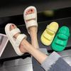 Женские тапочки с круглым носком, летние открытые сандалии на низком каблуке для дома, уличные сандалии, зеленые высокие туфли для женщин 2024 года, новая мода, распродажа B