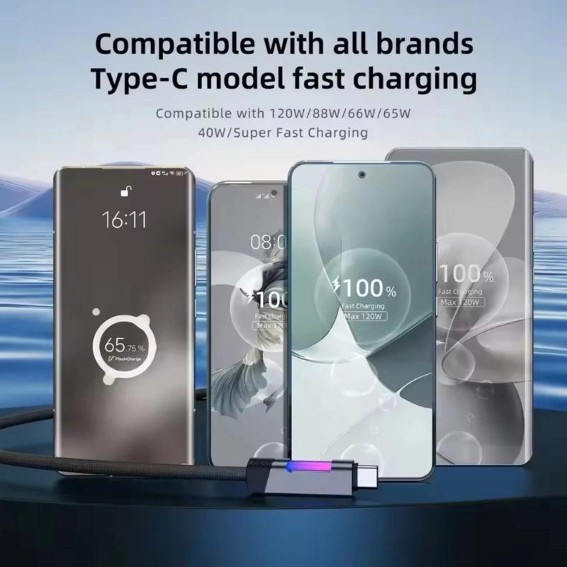 Кабель быстрой зарядки USB C 100 Вт, текстура сплава, совместимость, шнур питания, подходит для различных телефонов, планшетов, ноутбуков